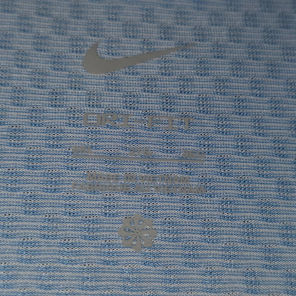 Nike Dri-FIT Polo Shirt Mens 3XL Blue Textured Golf Performance Top - Picture 6 of 16